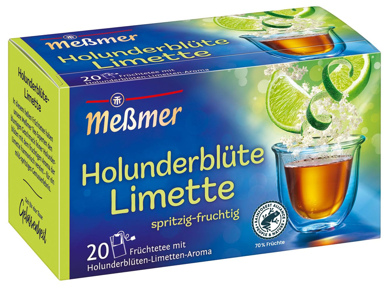 Meßmer Căpșuni-portocale | 20 pliculețe de ceai | Fără gluten | Fără lactoză | Vegan