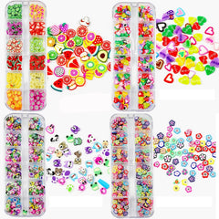 4 Set Nagel Obst Scheiben, Basicon Niedliche Obst Polymer Scheiben Obst Scheibe Nail Nagel 3D Obstscheibe Nail Art Slice Für DIY Liefert Maniküre Dekoration Schleim Zubehör Nageldekorationen, 4 Stile