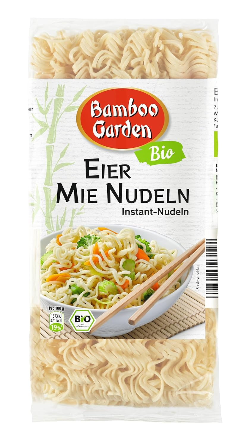 Fideos orgánicos de huevo y cordero Bamboo Garden, 250 g (el diseño del paquete puede variar)