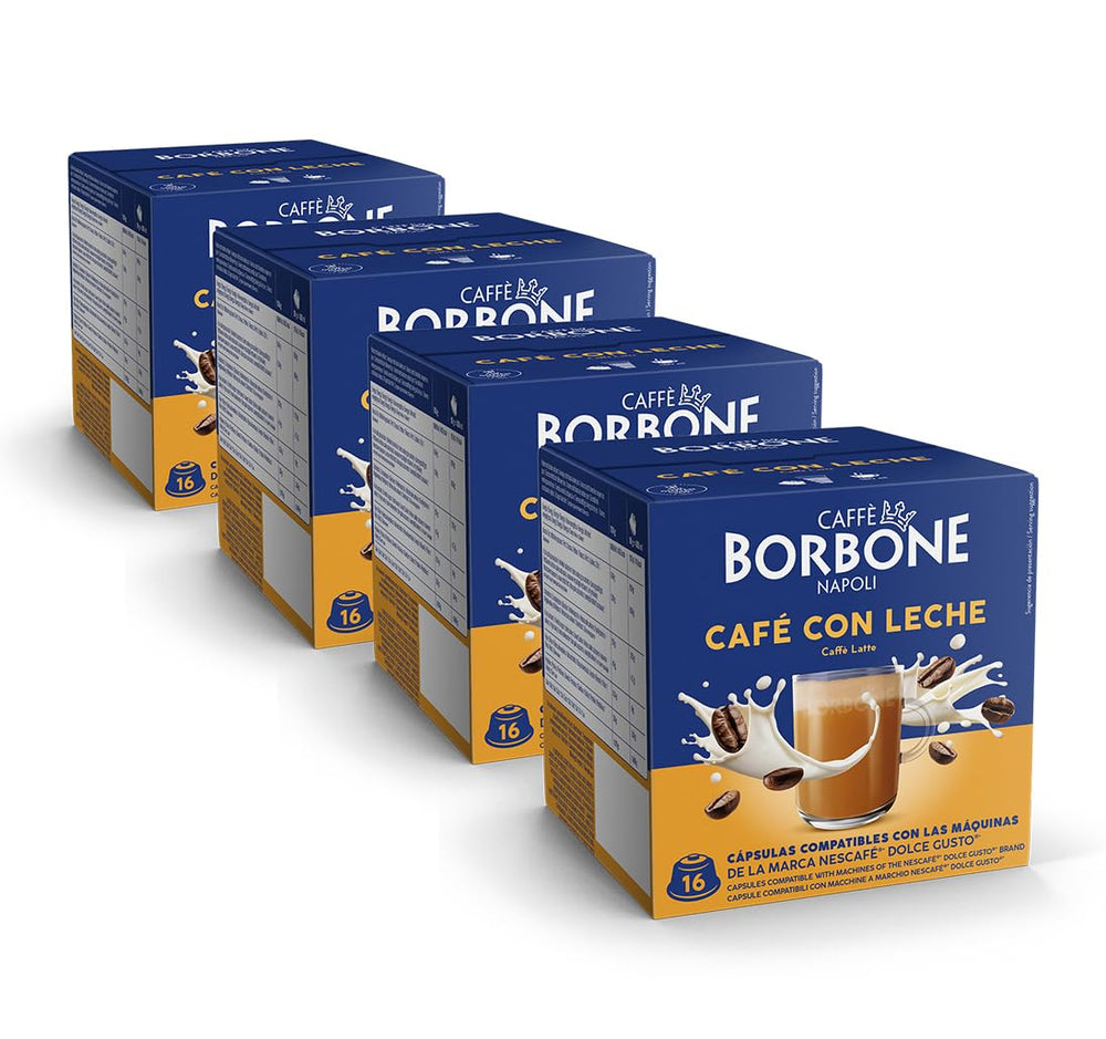 Caffè Borbone Café au Lait - 64 Kapseln - Lösliches Pulvergetränk mit Milchpulver und Instantkaffee - Kompatibel mit Kaffeemaschinen der Marke Nescafè®* Dolce Gusto®*