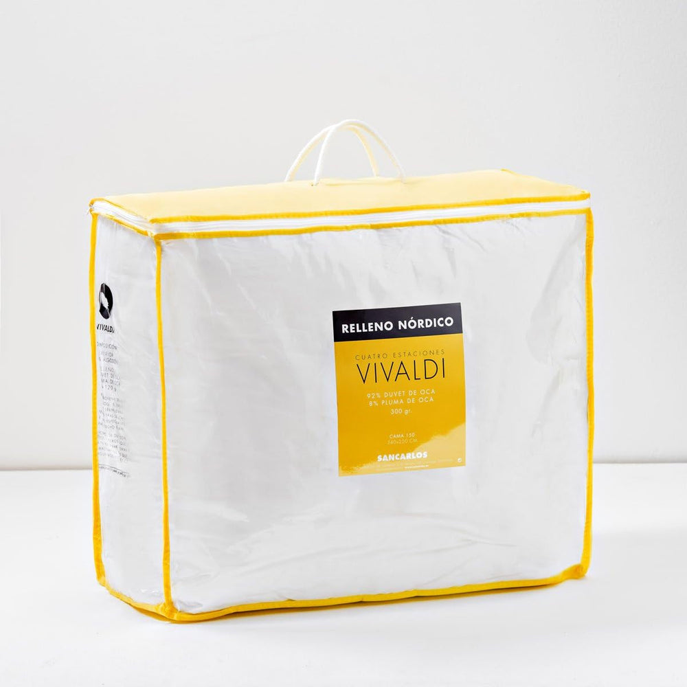 Sancarlos - Vivaldi, edredón 4 estaciones confeccionado en plumón de oca, 180 + 120 g/m², 220 X 220 cm, blanco (blanco) Edredones y edredones Naty Shop