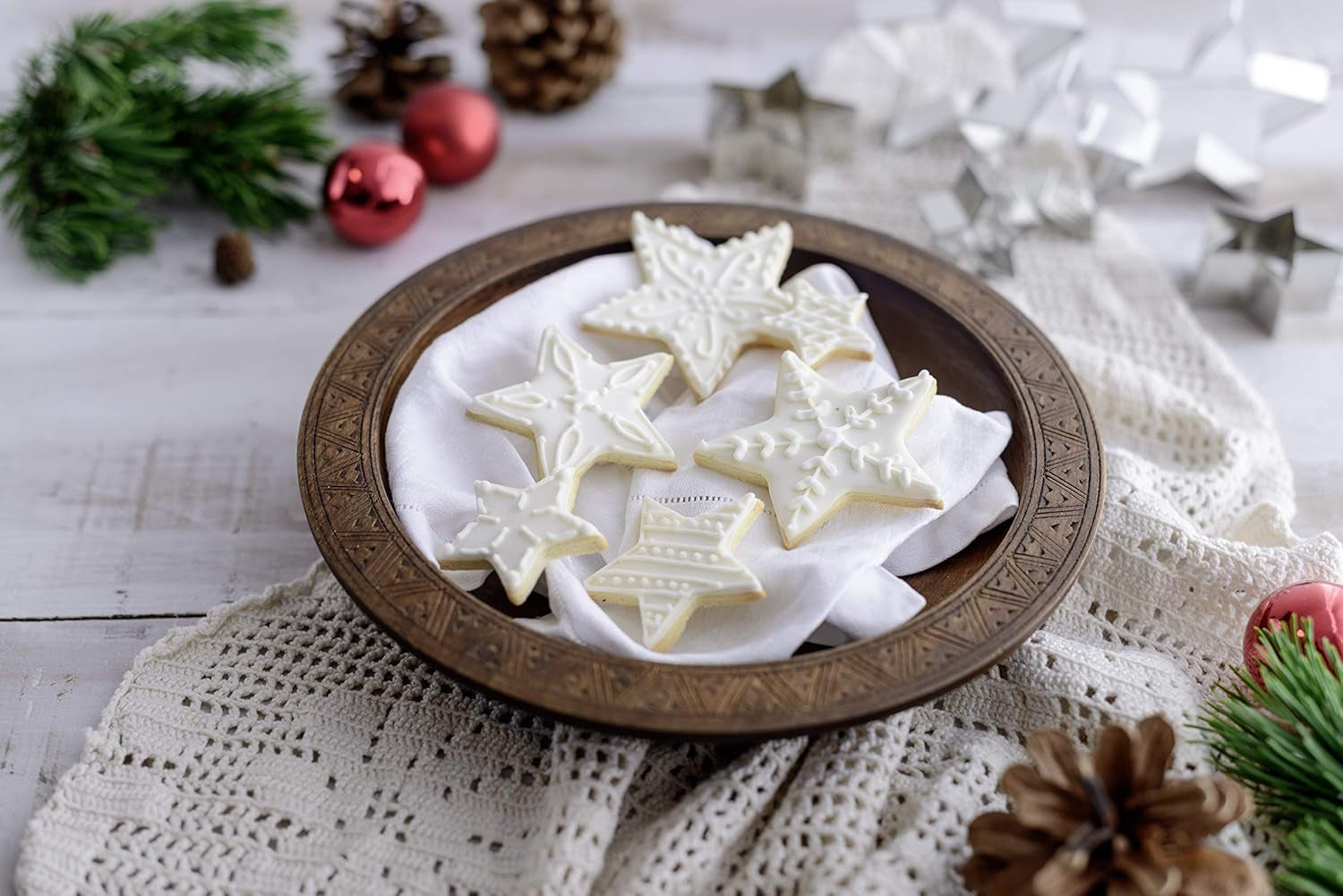 Set de forme de biscuiți Dr. Oetker în formă de stea, 6 piese, forme de biscuiți de Crăciun, forme de biscuiți pentru biscuiți și biscuiți de terasă, motiv în diferite dimensiuni, cantitate: 1 x set de 6 piese