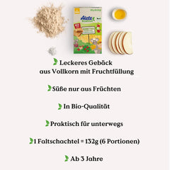 Alete Tartas Ecológicas con Cereales Integrales y Manzana 6 x 22 g