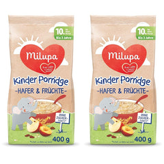 Milupa Papilla para bebés - Papilla de avena y frutas de 10 meses a 3 años, papilla 1 x 400 g (paquete de 2)
