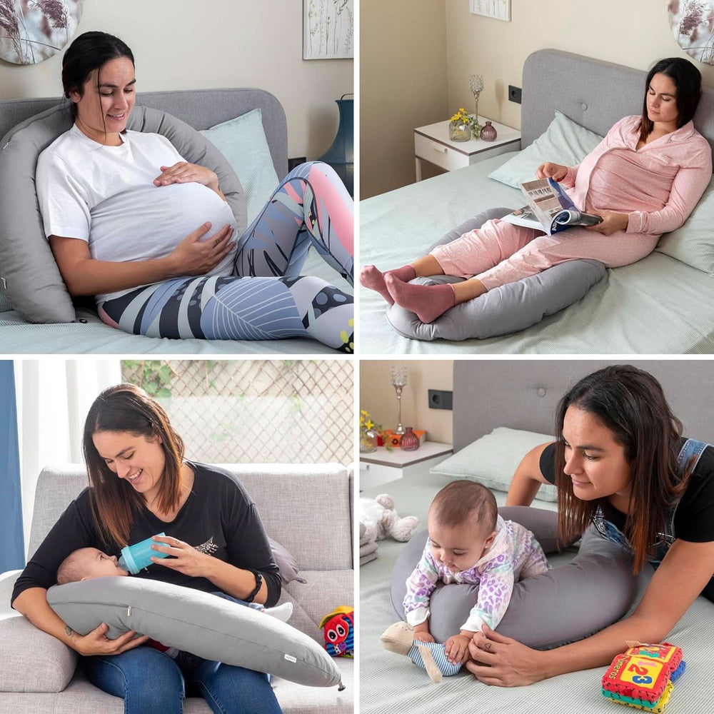 Innovagoods - Almohada de Lactancia Multifuncional, Diseño ergonómico para el relax de la madre y el niño, Ajustable en diferentes posiciones, Lavable, De Colores, Polialgodón Accesorios Alimentación y Lactancia Baby Naty Shop
