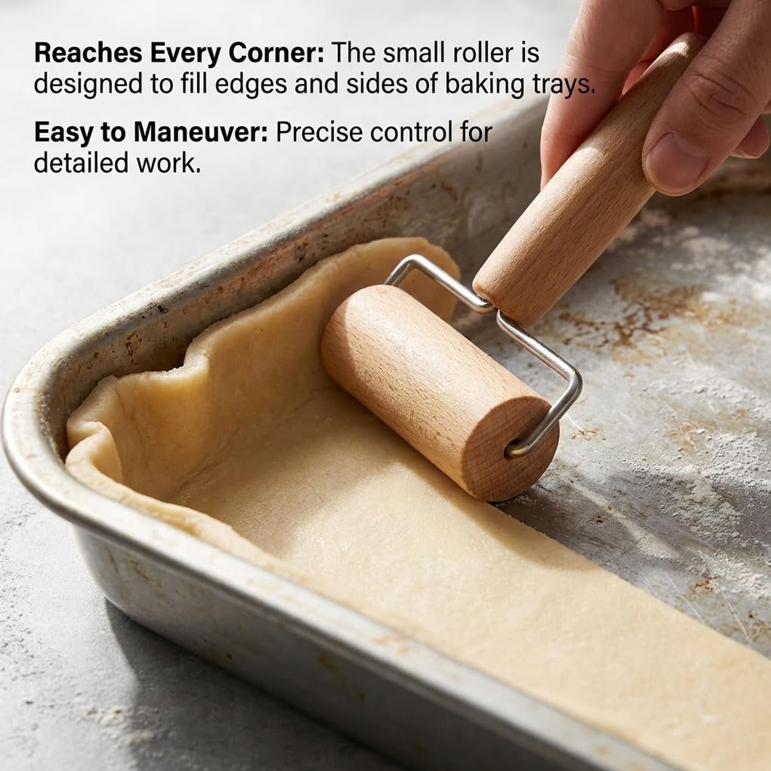 Nudelholz, Teigroller, Nudelholz Holz, Rolling Pin, Teigroller Holz, Teigrolle, Geeignet zum Backen und Kochen in der Heimischen Küche, Tortilla, Pizza, Plätzche