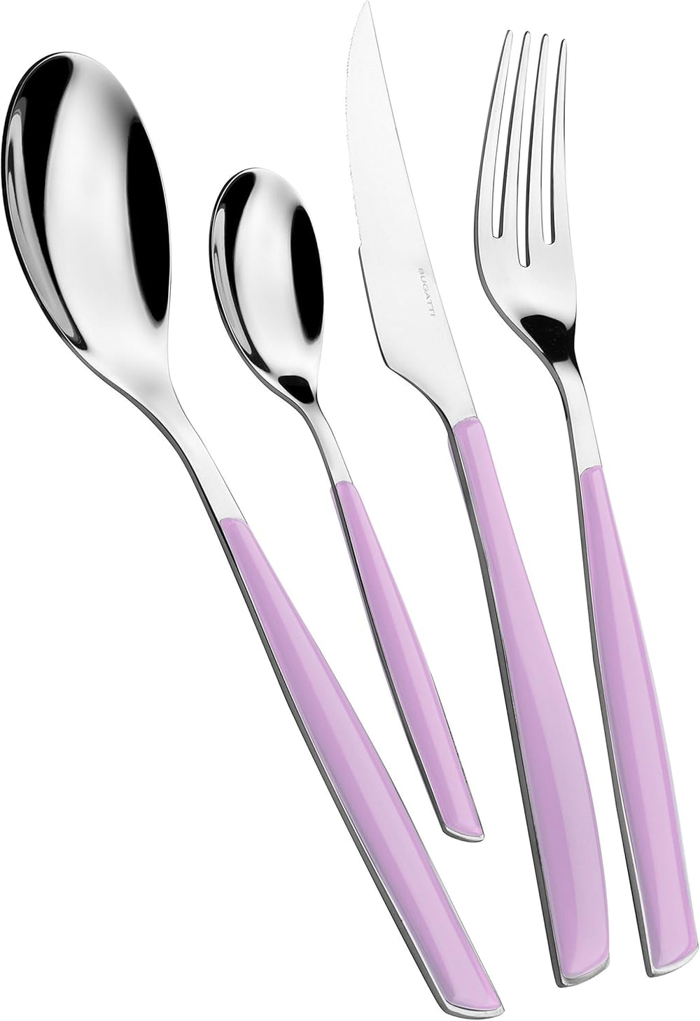 BUGATTI Glamour, Juego de Cubiertos para 6, 24 Piezas Acero Inoxidable 18/10 Naty Shop Lila