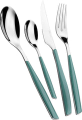BUGATTI Glamour, Juego de Cubiertos para 6, 24 Piezas Acero Inoxidable 18/10 Naty Shop Verde Celadon