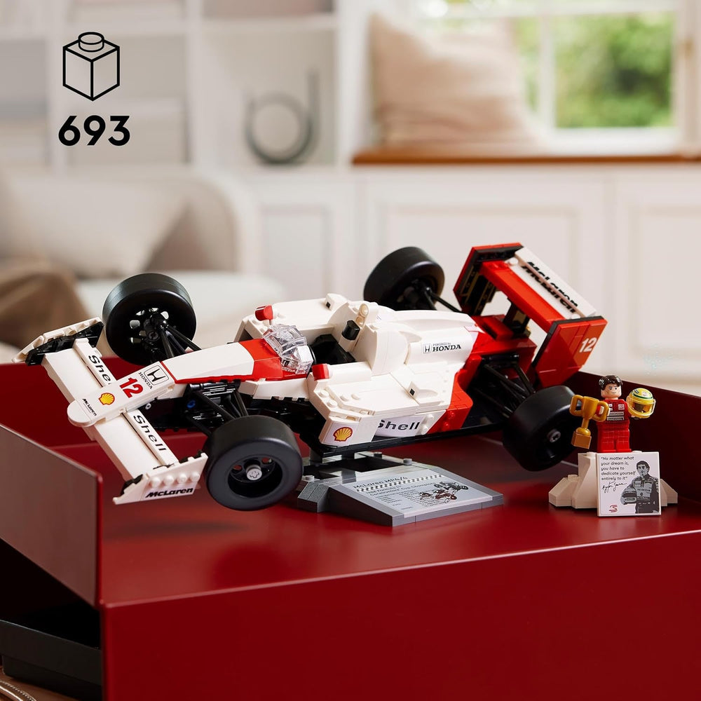 LEGO Icons Juego de modelos de auto Mclaren MP4/4 y Ayrton Senna, kit de auto de carreras de F1 para adultos con minifigura de corredor, coleccionable, idea de regalo para hombres, mujeres, él y ella 10330 Juegos de construcción Besuche den LEGO-Store