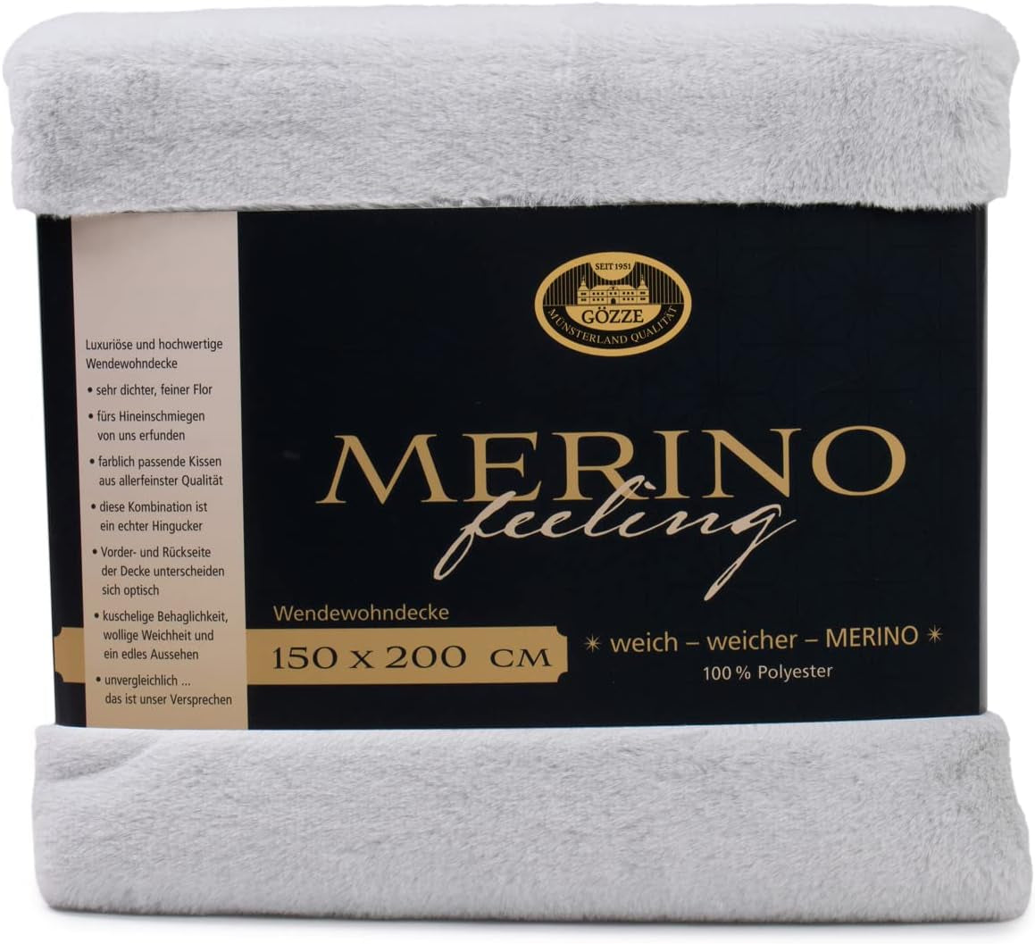 Gözze - manta cómoda, reversible, alta densidad 600 g/m², 150 x 200 cm - camas y mantas verde oscuro besuche den gözze-store plata 150 x 200 cm