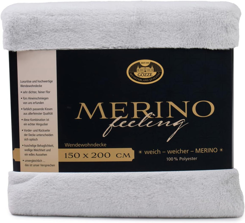 Gözze - manta cómoda, reversible, alta densidad 600 g/m², 150 x 200 cm - camas y mantas verde oscuro besuche den gözze-store plata 150 x 200 cm