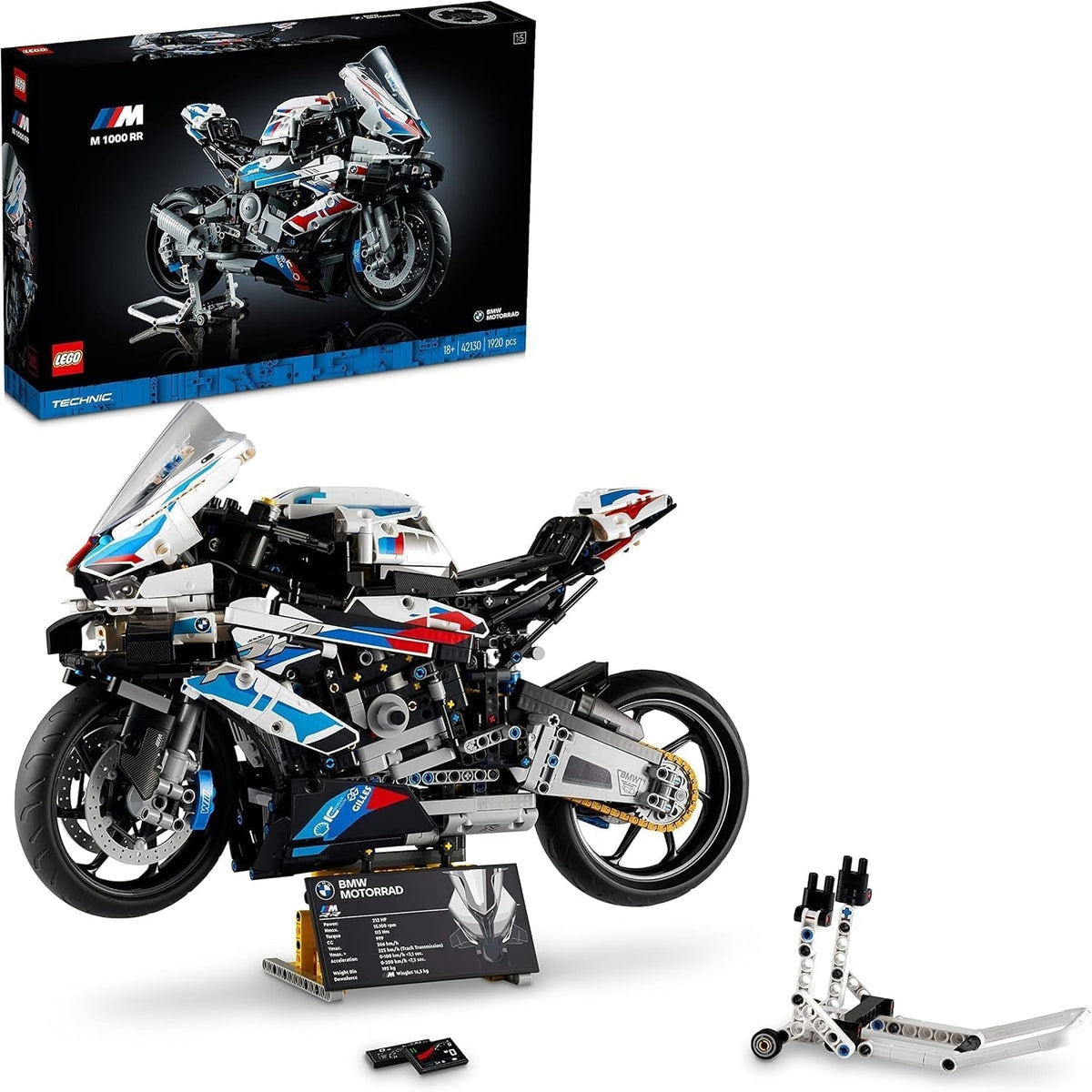 LEGO Technic Modelo de motocicleta BMW M 1000 RR Kit de modelo para adultos Set como regalo artesanal para hombres y mujeres Decoración del hogar o la oficina 42130 Juegos de construcción Besuche den LEGO-Store Single