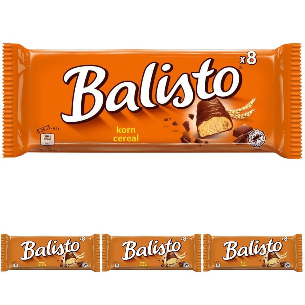 Paquete de chocolate Balisto a granel, barras de chocolate Yoberry, cereales y yogur, 8 x 18,5 g, chocolate, barras de muesli, paquete de chocolate a granel (148 g)