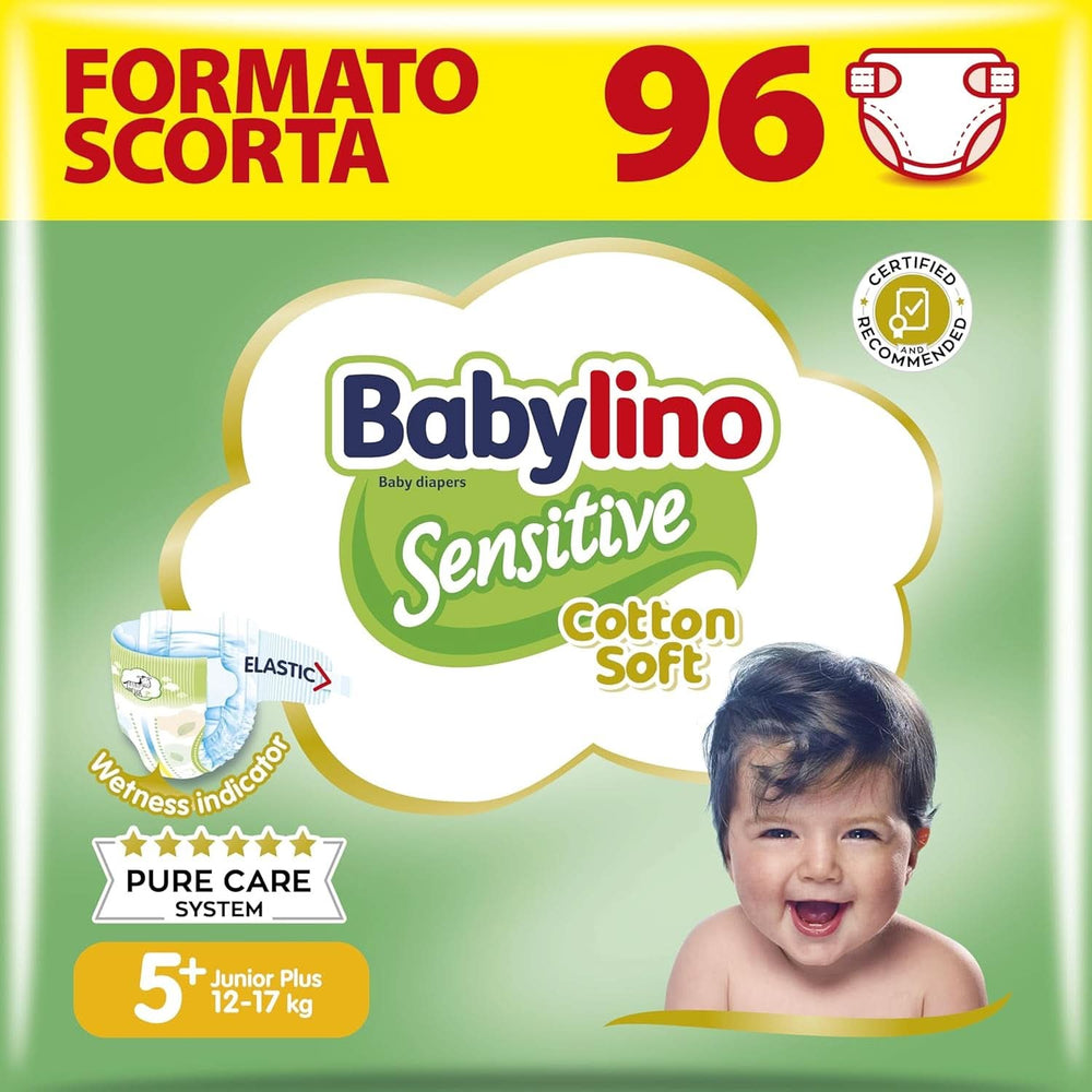 Babylino Pañales sensibles y delicados para niños, varias tallas Madre e Hijo Naty Shop Talla 5+ (16 unidades)