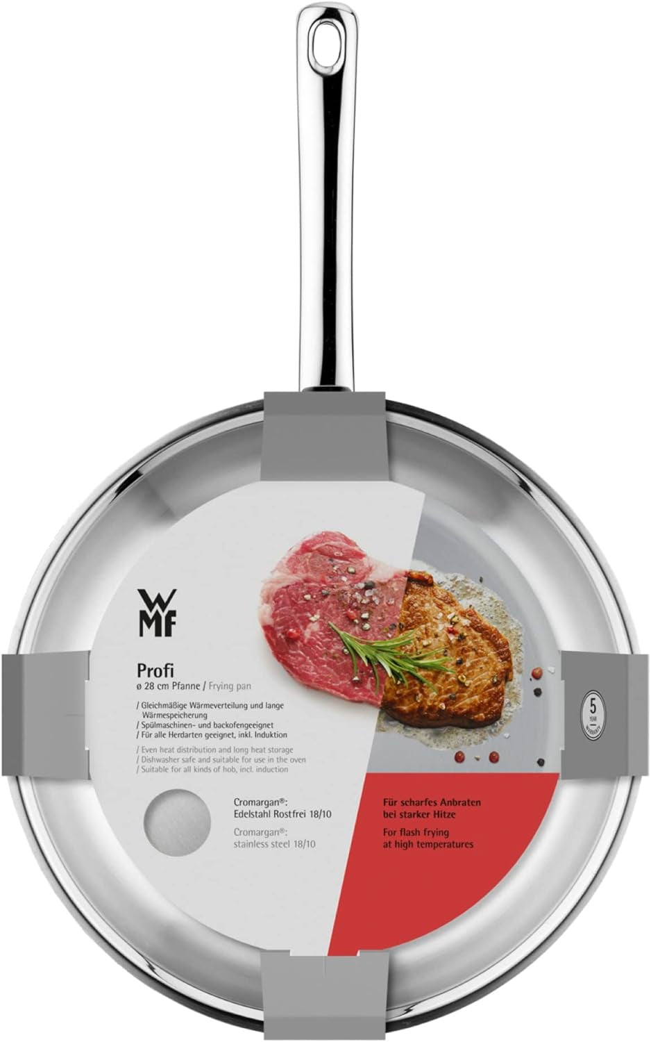Sartén de acero inoxidable WMF Profi 24 cm inducción, sartén de acero inoxidable Cromargan Ollas y Sartenes Naty Shop