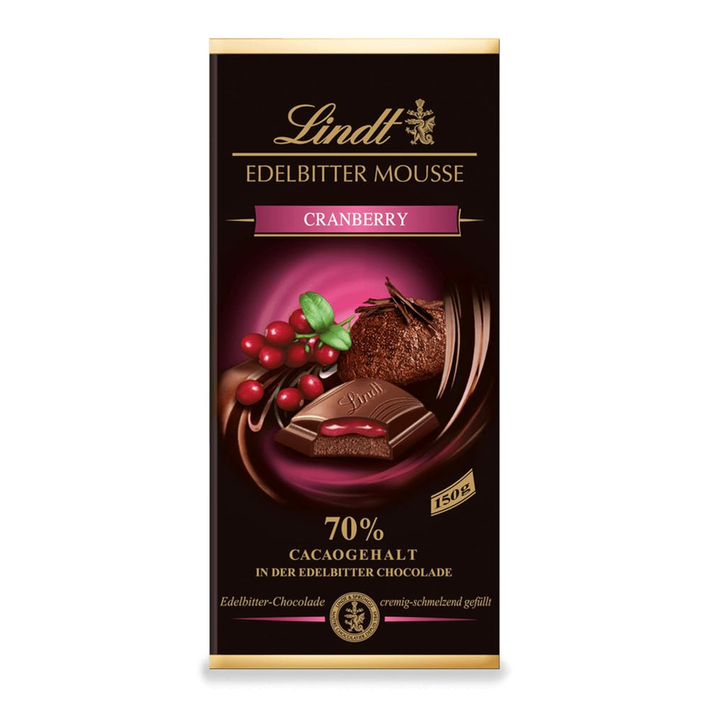 Mousse de chocolate amargo Lindt con chile y cerezas | Barra 150g | Con 70% de contenido de cacao y relleno de mousse de chocolate negro y chili cherry | Barra de chocolate | Chocolate oscuro