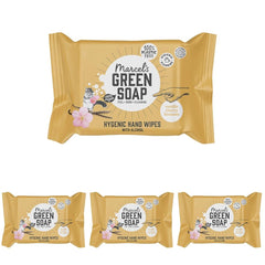 Toallitas húmedas para manos Marcel's Green Soap, paquete de 60, vainilla y flor de cerezo, a base de plantas, orgánicas