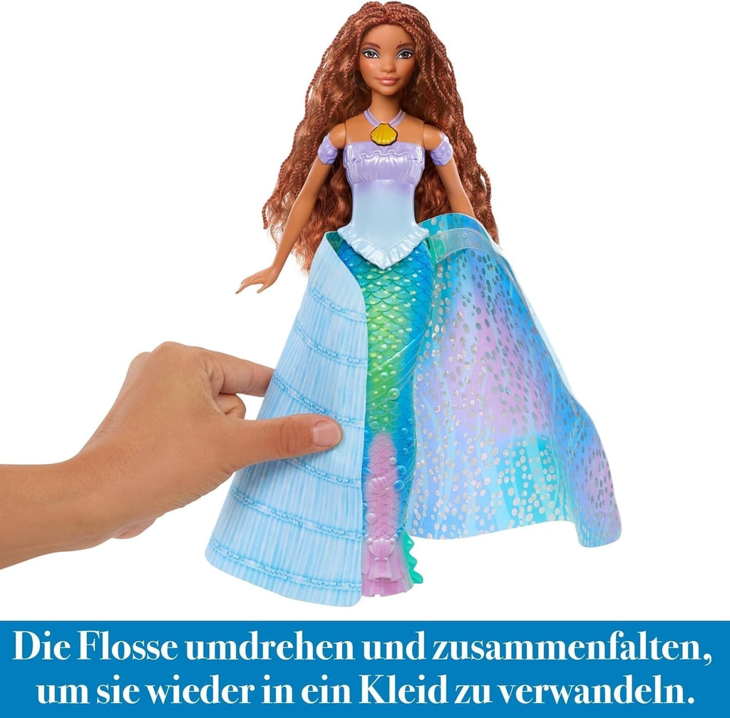 Mattel Disney Princess Ariel Doll, Inspirată de filmul Mica Sirenă, Transformare: Jucărie om-sirenă, Mobil, Cadouri Disney, Jucării de la 3 ani, HLX13 Papusi Naty Shop