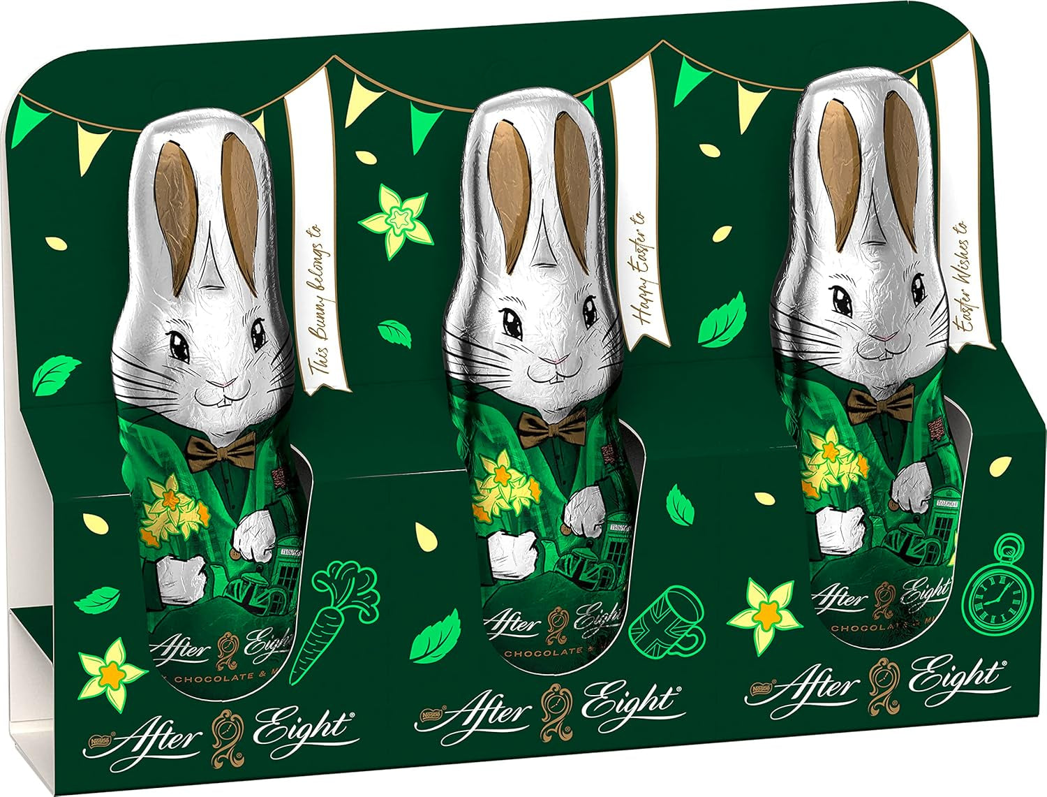 NESTLÉ after EIGHT, iepurași de ciocolată cu mentă ambalați individual, 72 x 20 grame Bomboane de Ciocolata Naty Shop