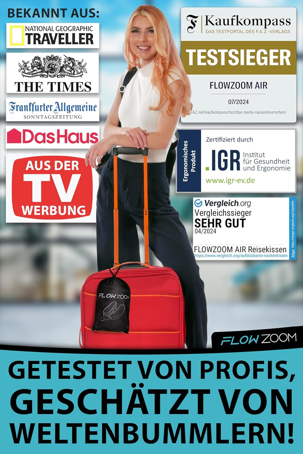 Perna de gât FLOWZOOM AIR gonflabilă cu glugă - pernă de gât pentru avion - pernă de călătorie - pernă de gât gonflabilă rapid pentru călătorie - pernă de avion - pernă de călătorie - pernă de gât pentru adulți (gri) Perne ortopedice cervicale Naty Shop