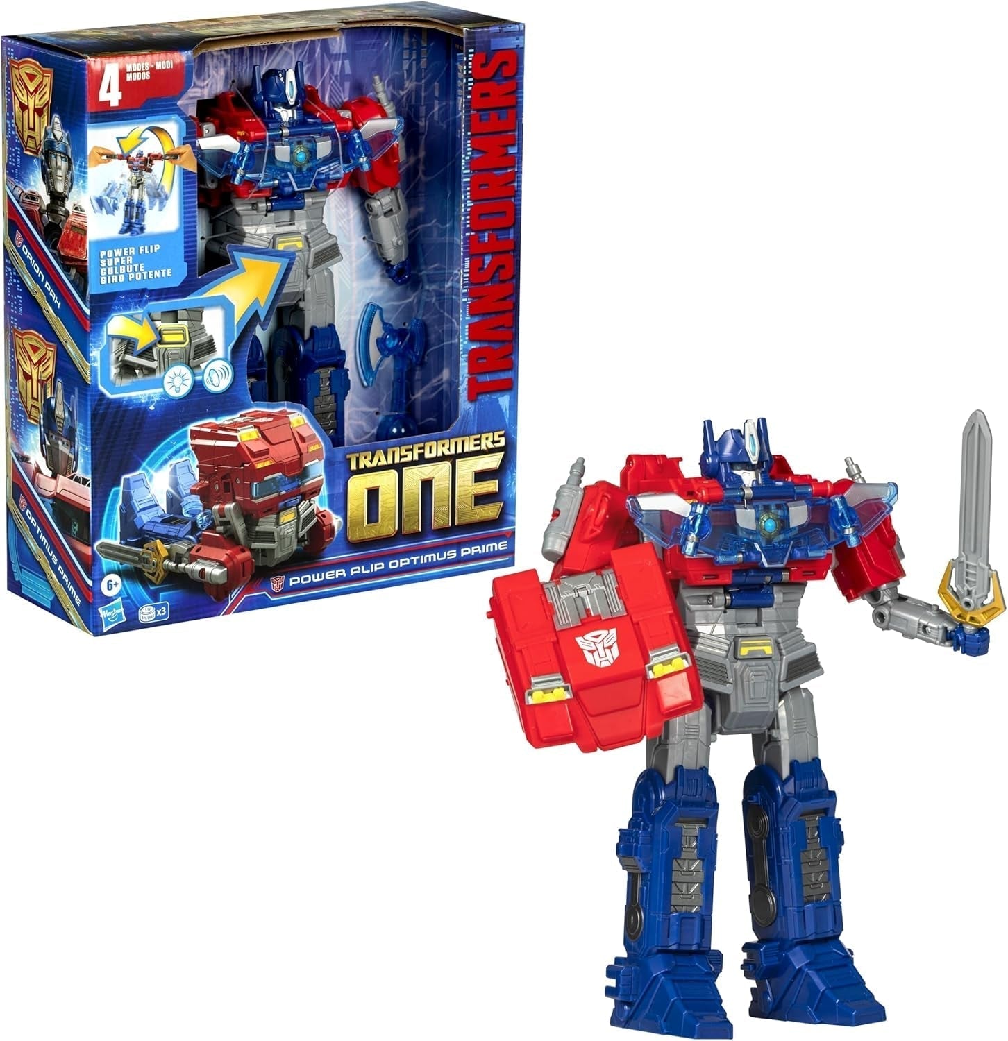 Figura interactiva Transformers One Power Flip Optimus Prime (Orion Pax) Figuras de acción Naty Shop