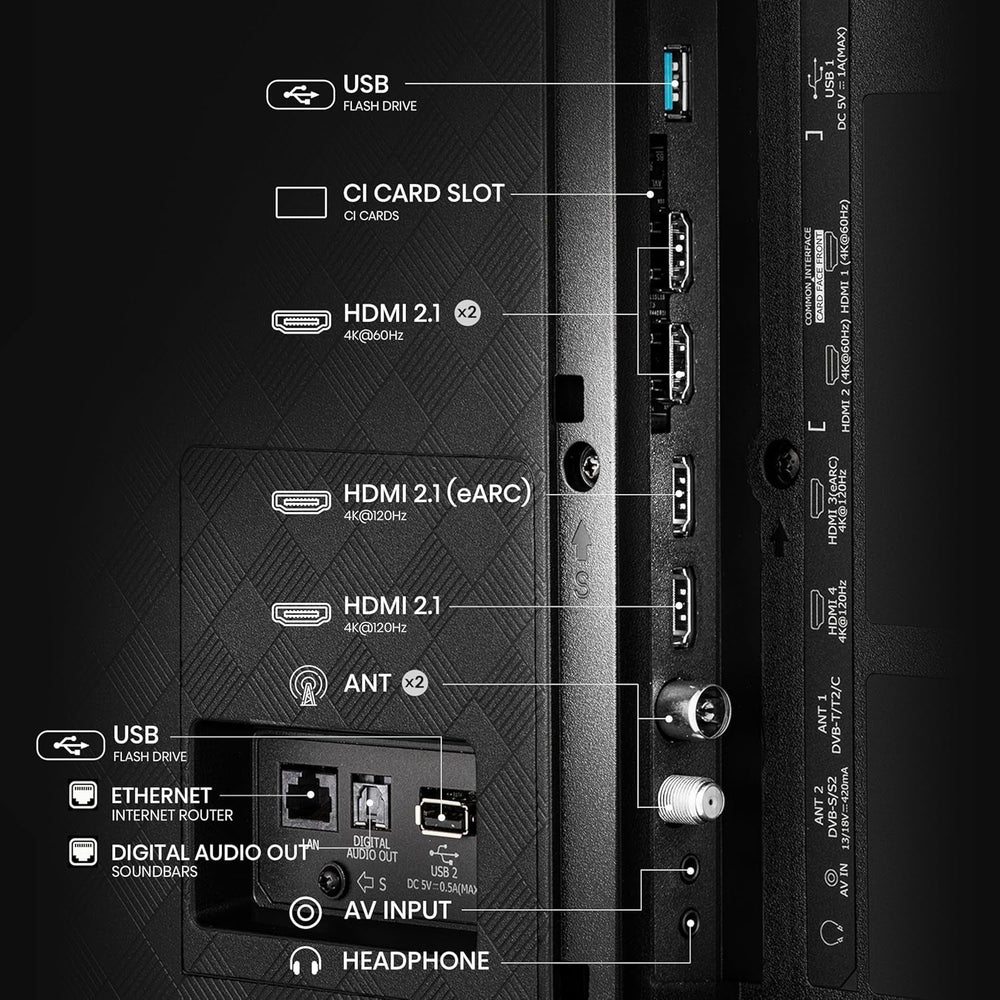 Televizor Hisense 55A85Q 139 cm (55 inch), Smart TV OLED 4K UHD, 120 Hz, HDMI 2.1, Mod Joc Pro, AMD FreeSync Premium, Dolby Vision IQ și Atmos, Bluetooth, Alexa încorporată, Negru, [2025]