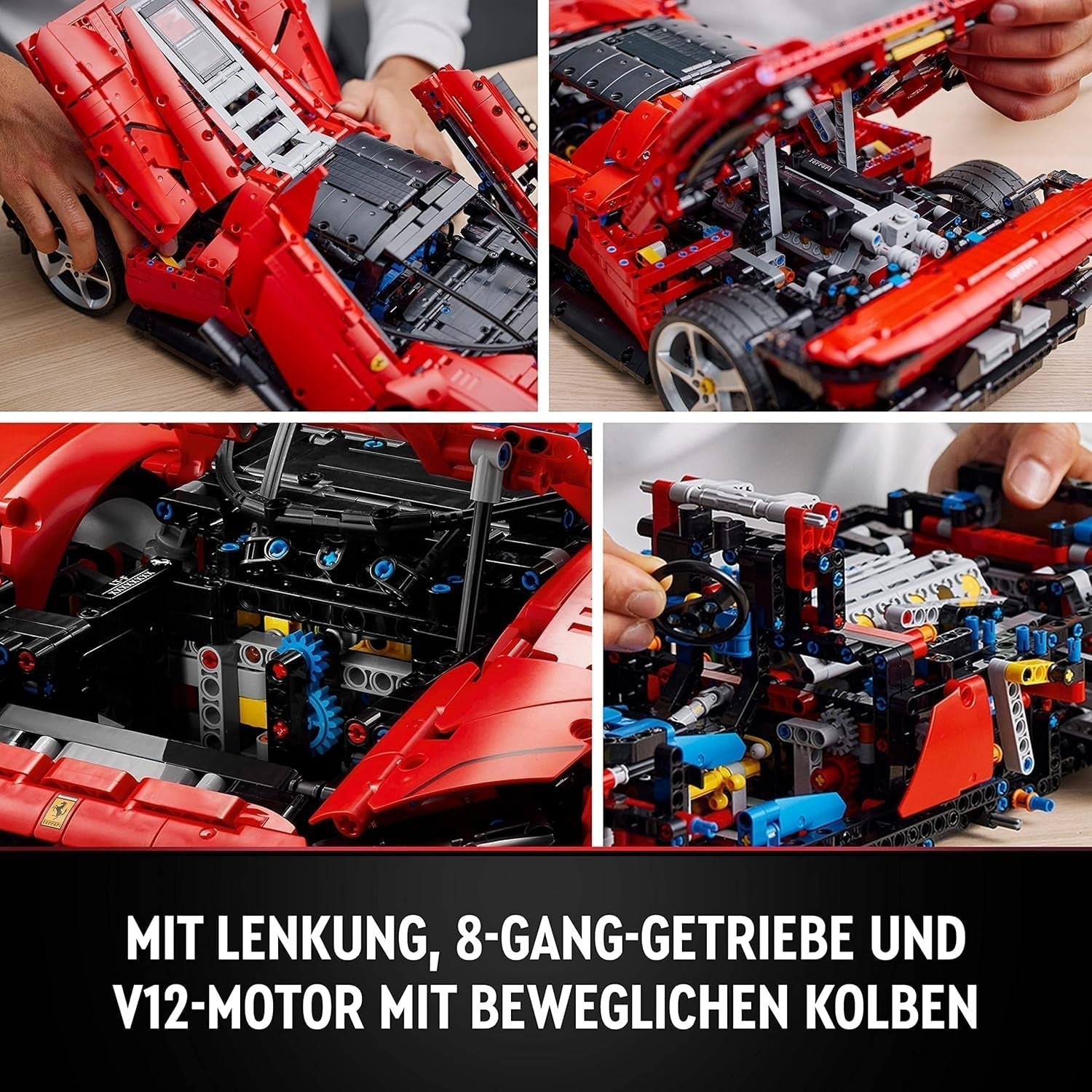 LEGO Technic Ferrari Daytona SP3 Model Kit Escala 1:8, Súper Auto Deportivo Rojo, Modelo de Auto Ampliado Artículo de Coleccionista, Ultimate Car Concept 42143 Juegos de Construcción Ver en LEGO-Store