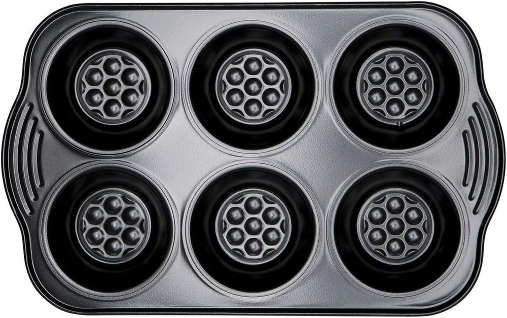 Prestige 48227 Aerolift Muffin Zinn, Acero al Carbono, Schwarz Moldes y bandejas para horno Naty Shop 6 Er Muffinblech