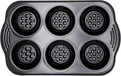 Prestige 48227 Aerolift Muffin Zinn, Acero al Carbono, Schwarz Moldes y bandejas para horno Naty Shop 6 Er Muffinblech