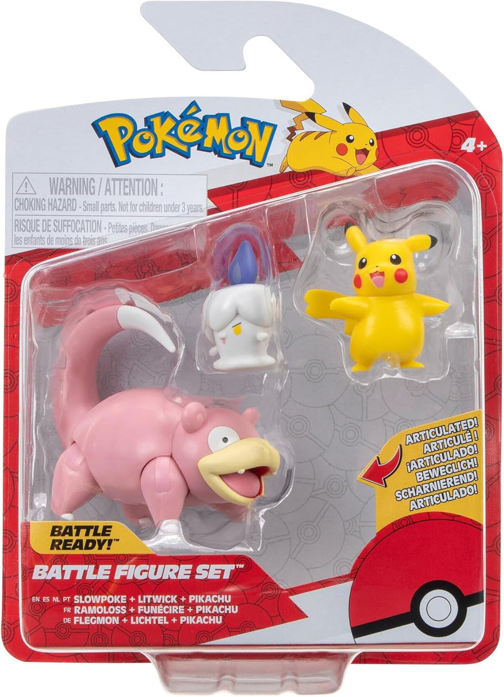 Pokémon PKW3057 Set de figuri de luptă-Piepi, Tanhel, Lauchzelot Action figures Naty Shop Lichtel, Pikachu, Flegmon