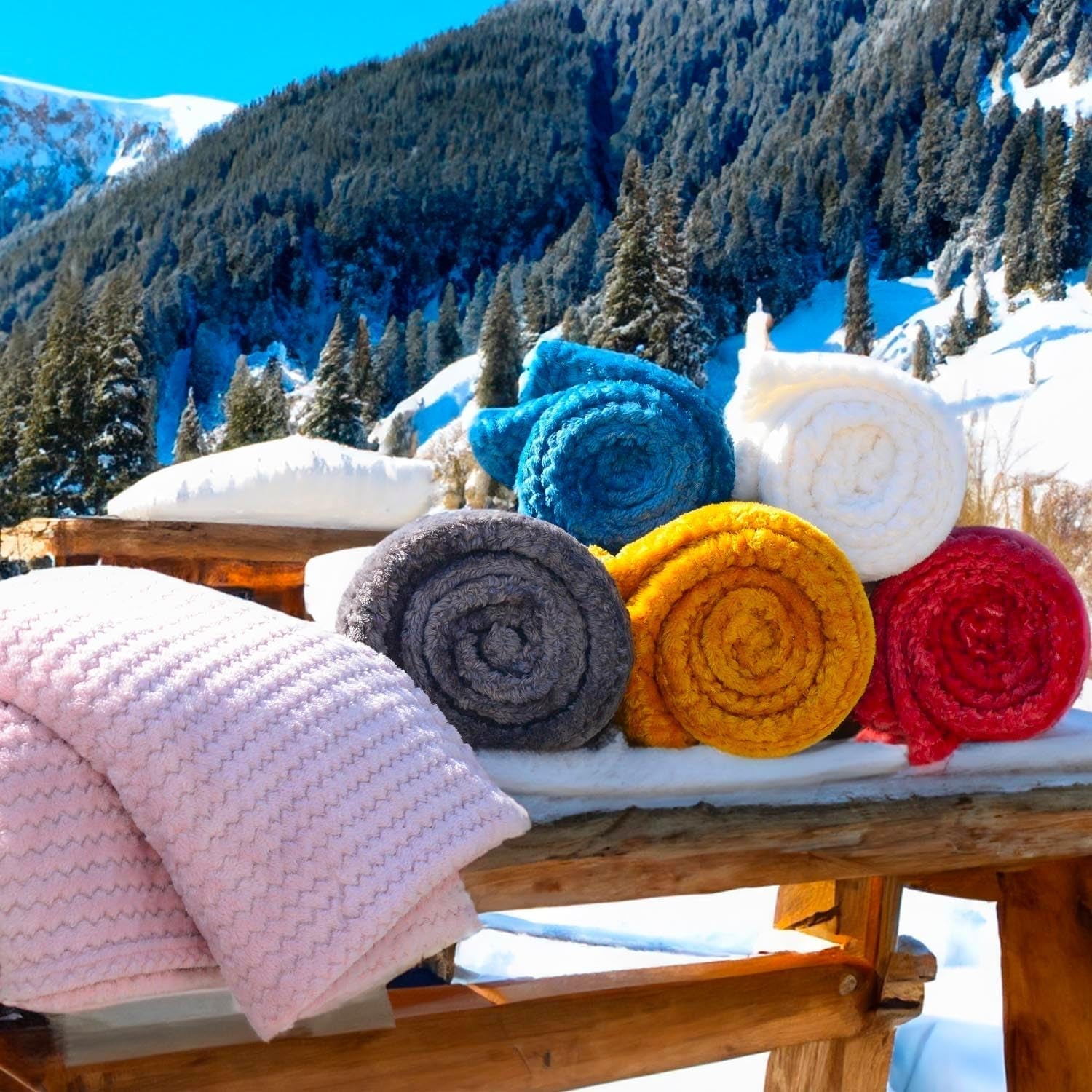 Manta soleil d'ocre, 180 x 220 cm, capullo, amarillo mostaza Camas y mantas Besuche den Soleil d'Ocre-Store