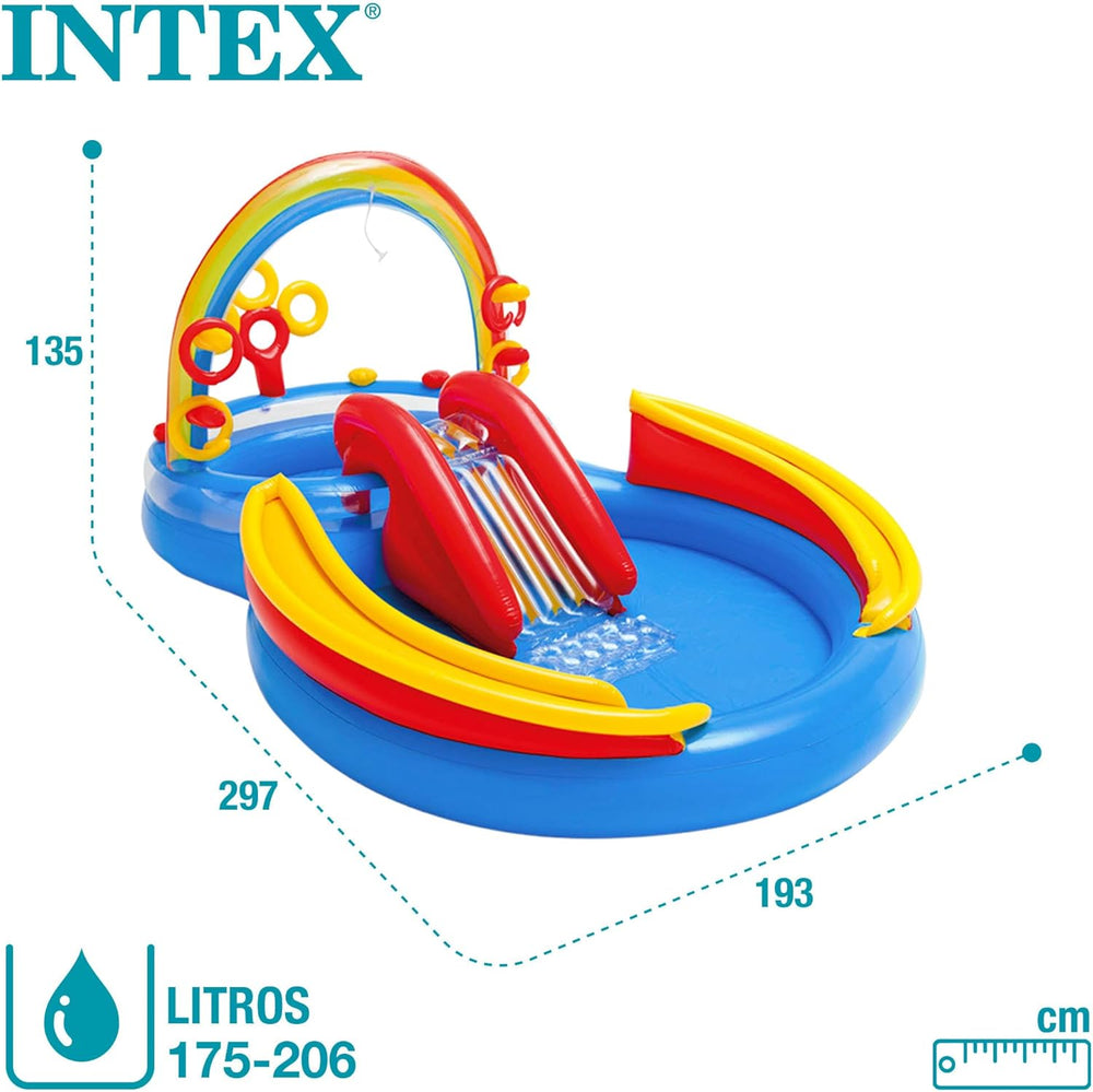 Centro de juegos Intex Rainbow Ring - Piscina elevada para niños - Piscina para niños - 297 x 193 x 135 cm - Para mayores de 3 años 57453NP Multicolor 297x193x135 cm