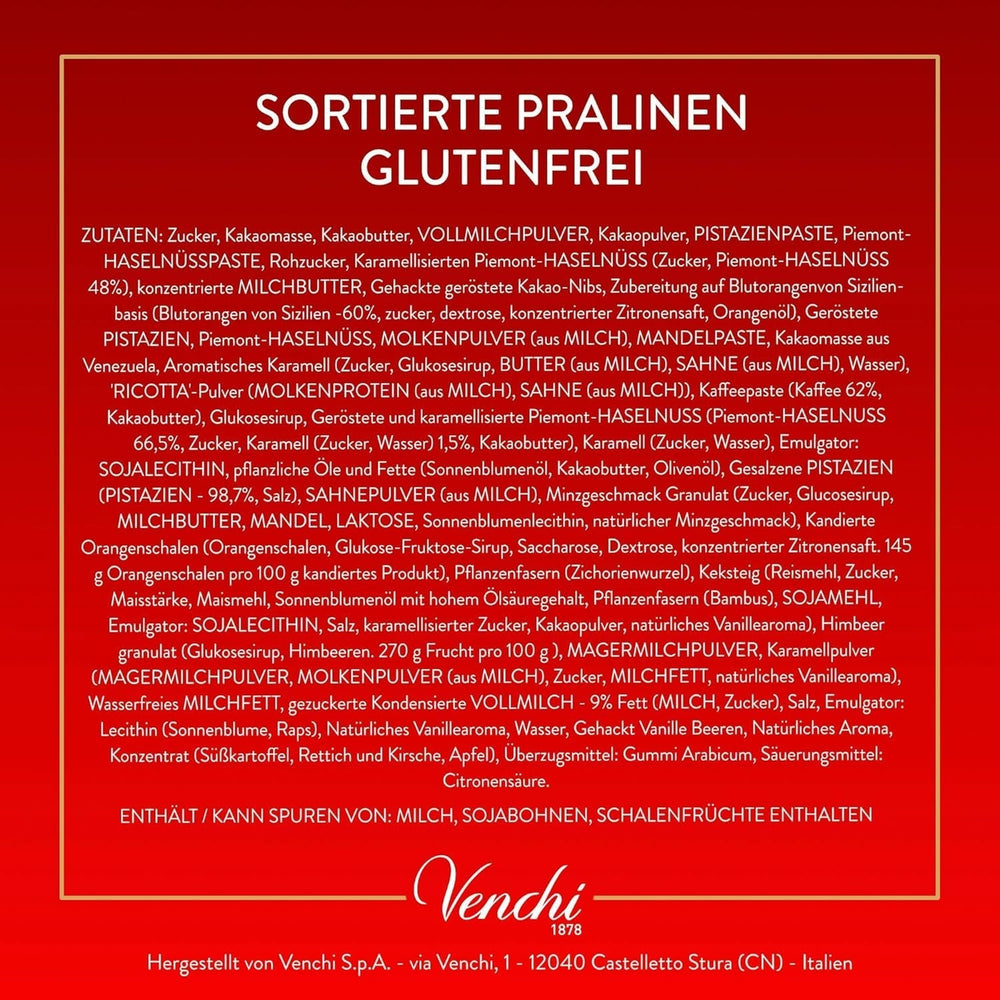 Venchi, colecția de Crăciun - Cutie cadou cu ciocolată asortată, 704 grame Bomboane de Ciocolata Naty Shop