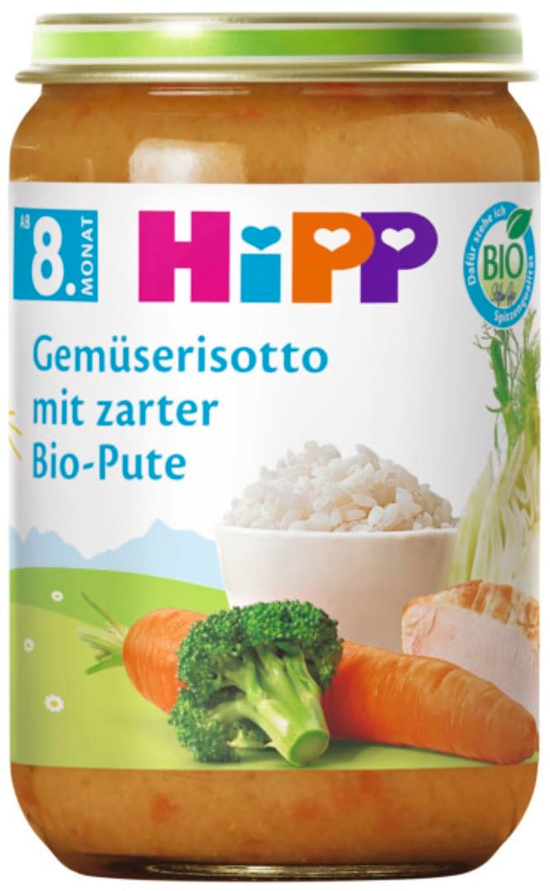 Hipp Menús Ecológicos A partir de 8 meses Risotto de verduras con pavo tierno ecológico, 220G 6pack (6X220G) Madre e Hijo Naty Shop Default Title