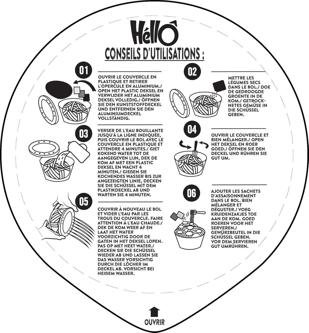 HELLO PHO WOK fideos instantáneos de arroz, ternera - 1 x 76 g