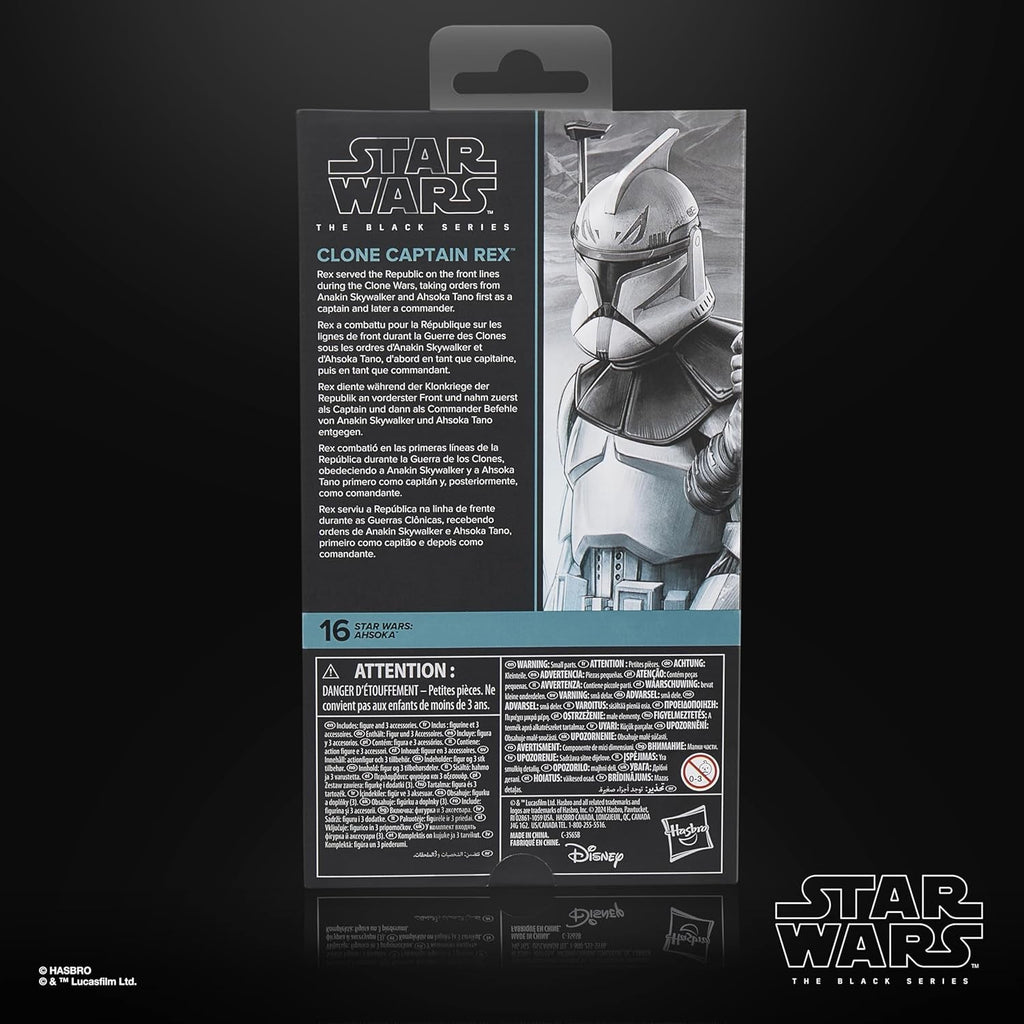 Star Wars seria neagră Clone Captain Rex, Star Wars: Ahsoka Premium Action Figure pentru a colecta (15 Cm) Action figures Naty Shop
