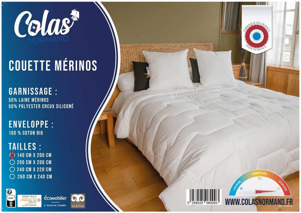 Edredón 140 X 200 Cm | Algodón orgánico y lana merino | Lavable a máquina a 30 °C Edredones y edredones Naty Shop