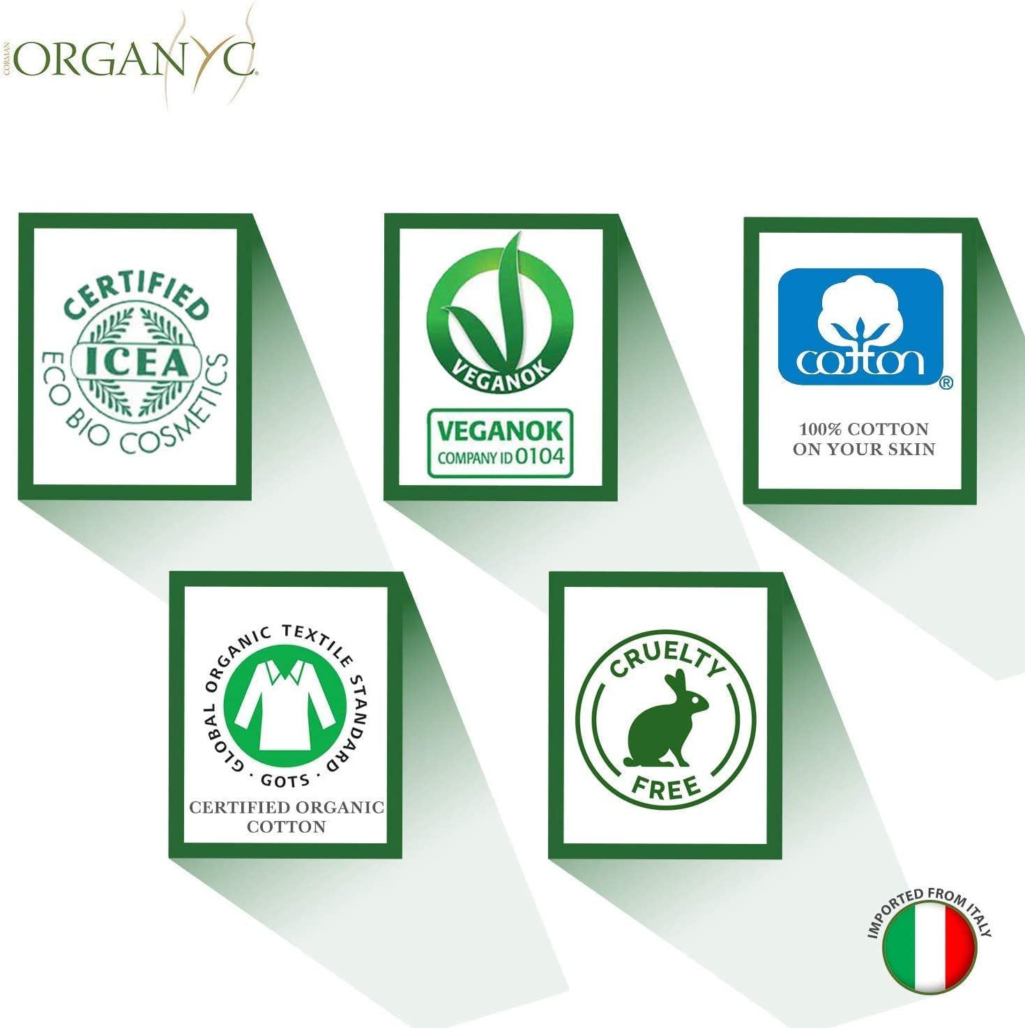 Toallitas íntimas húmedas Organyc, hechas de 100% algodón orgánico certificado, 4 paquetes de 20 toallitas (80 toallitas en total)