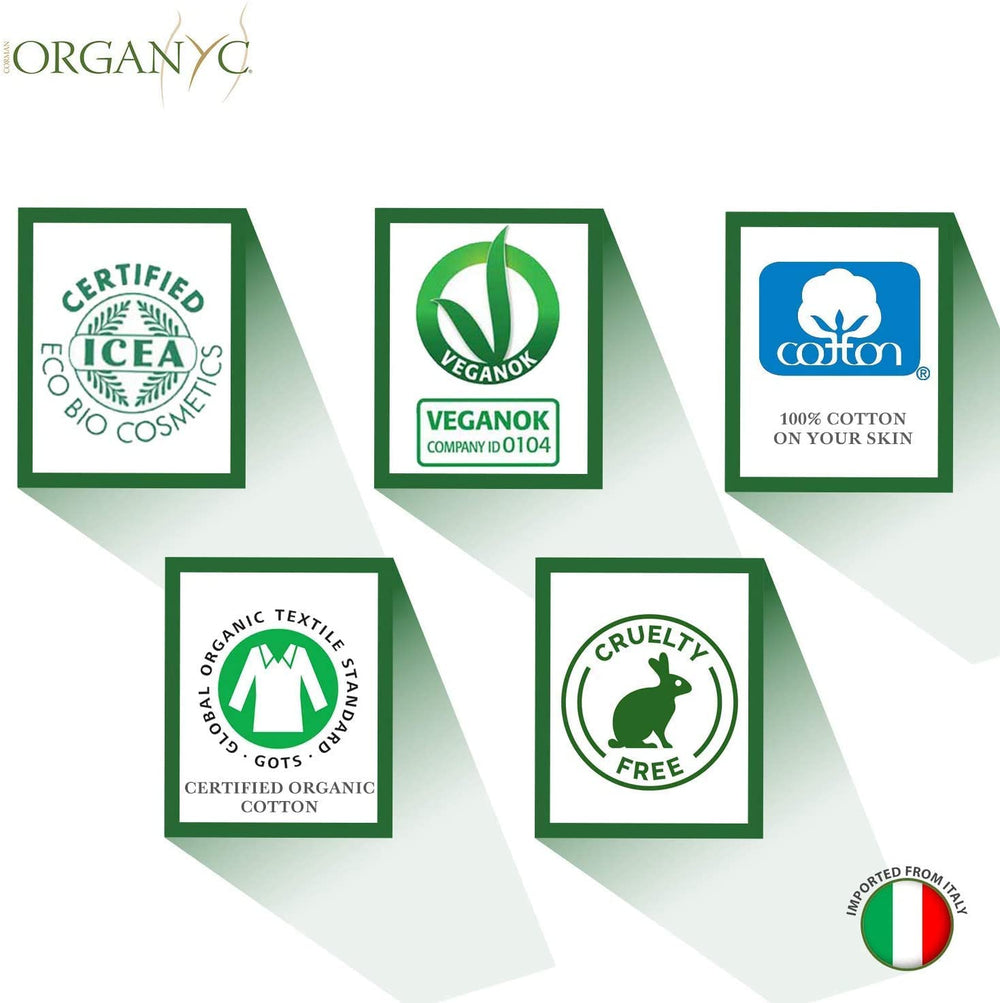 Toallitas íntimas húmedas Organyc, hechas de 100% algodón orgánico certificado, 4 paquetes de 20 toallitas (80 toallitas en total)