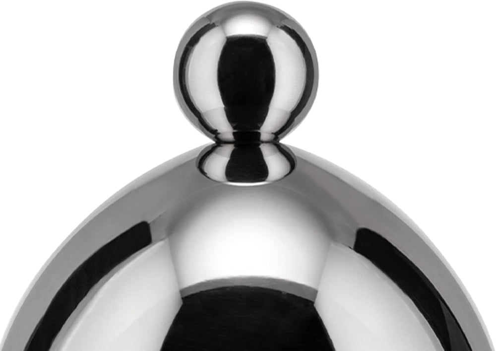 Zahărniță Alessi 90024 cu lingură, fabricată din oțel inoxidabil 18/10, lustruită până la strălucire intensă