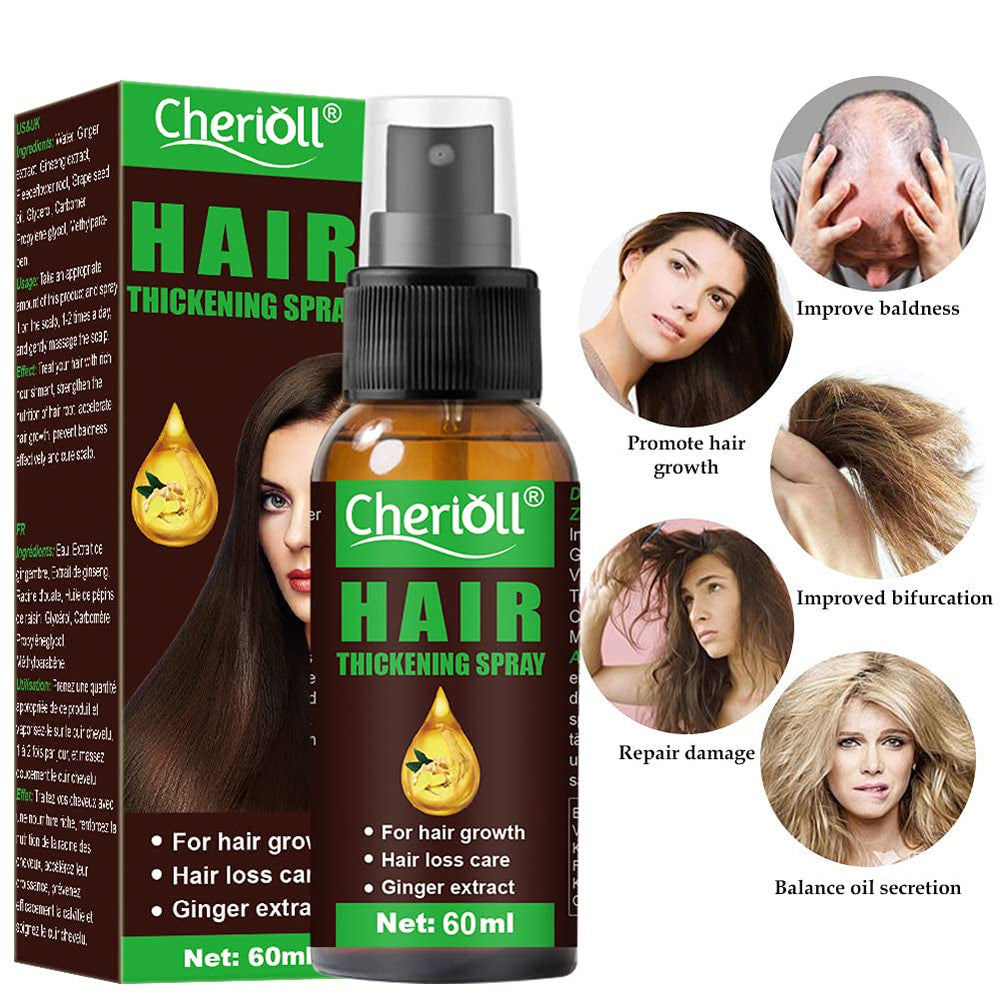 Creșterea părului, anti-căderea părului, spray de creștere a părului, căderea părului și tratamentul părului, pentru subțierea părului, promovează părul mai gros, mai plin și cu creștere mai rapidă, 60ml Ingrijirea parului Naty Shop