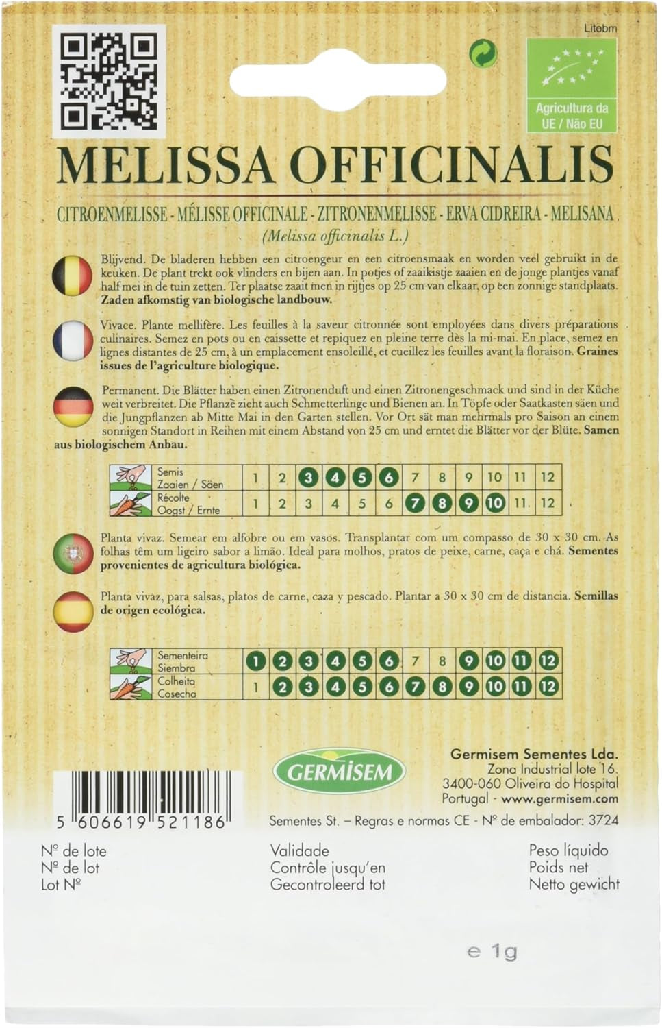 Zitronenmelisse MELISSA OFFICINALIS ECBIO1106