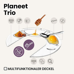 ZEEGMA PLANEET TRIO Planetenroboter, 1500 W, Multifunktionale Küchenmaschine Mit 3 Schüsseln 4 L, 4,5 L Und 5,2 L, 10 Betriebsgeschwindigkeiten, Mixer Mit Haken, Schneebesen (Schwarz) Mother and Child Naty Shop