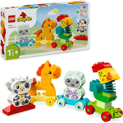 LEGO DUPLO Tren de Animales, Tren de Juguete con Ruedas, Figuras de Animales de Construcción y Reconstrucción Creativas, Juguete Educativo para Niños Pequeños, Regalo de Cumpleaños para Amantes de los Animales Niñas y Niños 1½ Años 10412 Juegos de Construcción Besuche den LEGO-Store Single