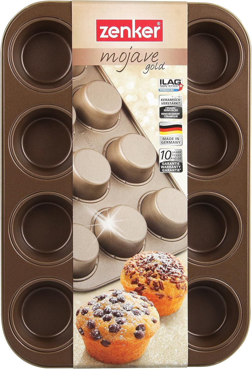 Zenker, molde para muffins diámetro Ø 7 cm, MOJAVE ORO Moldes y bandejas para horno Naty Shop