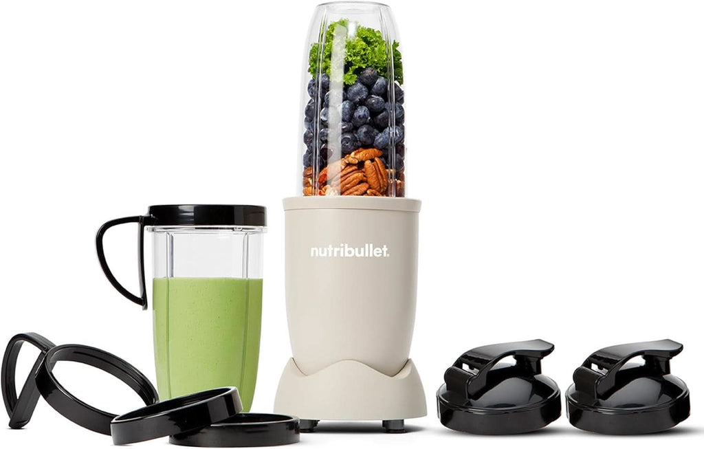 Nutribullet Pro, 900 Watt Leistung, Einfach Und Schnell in Der Anwendung, Kompakt, Leicht Zu Reinigen, Mit 700 Ml Becher, Smoothiemixer, Smoothie Maker, Elektrischer Mixer, NB904B, Schwarz Mama si Copilul Naty Shop Matt Sand Verpackung Mit Zubehör