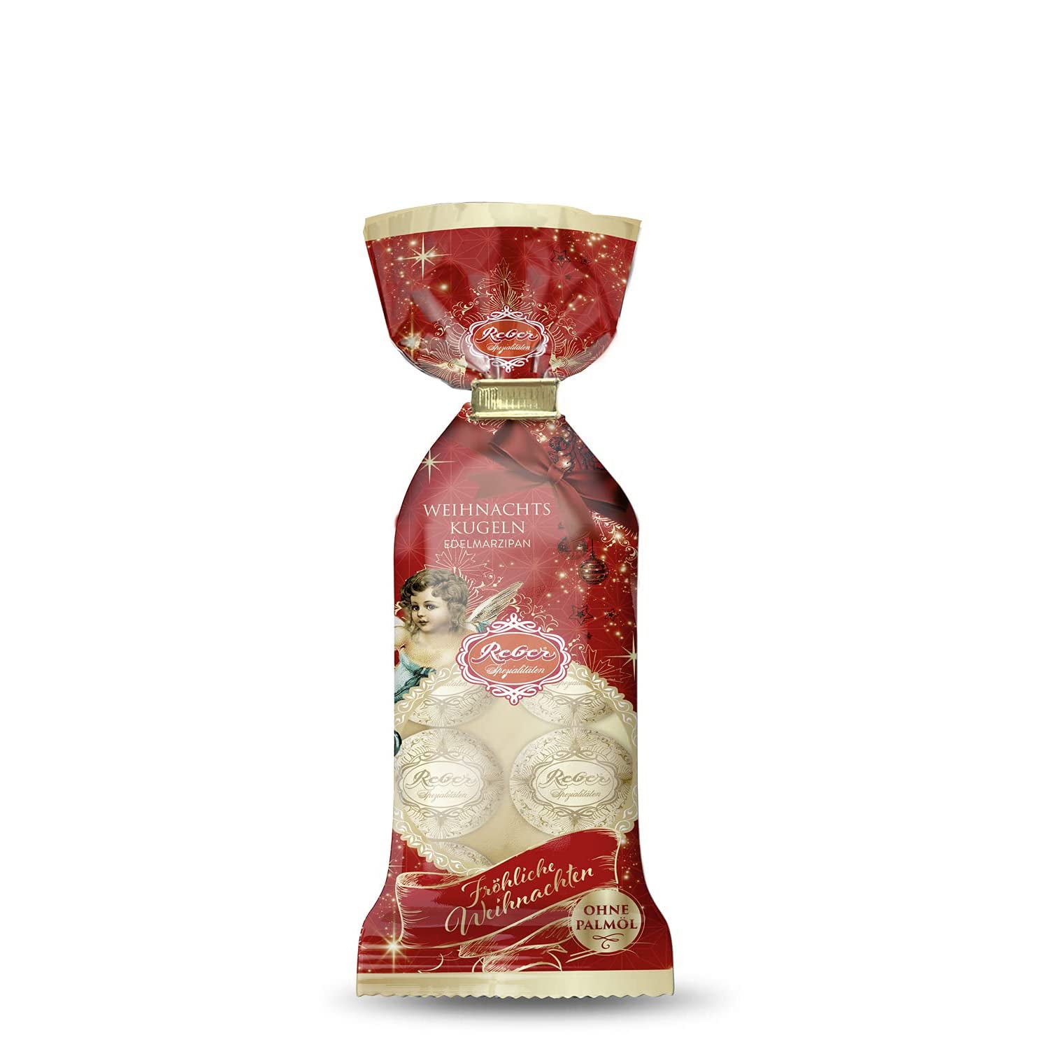 Reber Bolitas Mozart con chocolate negro, pack de 6 con mazapán y turrón, vegano - 1 x 120 g