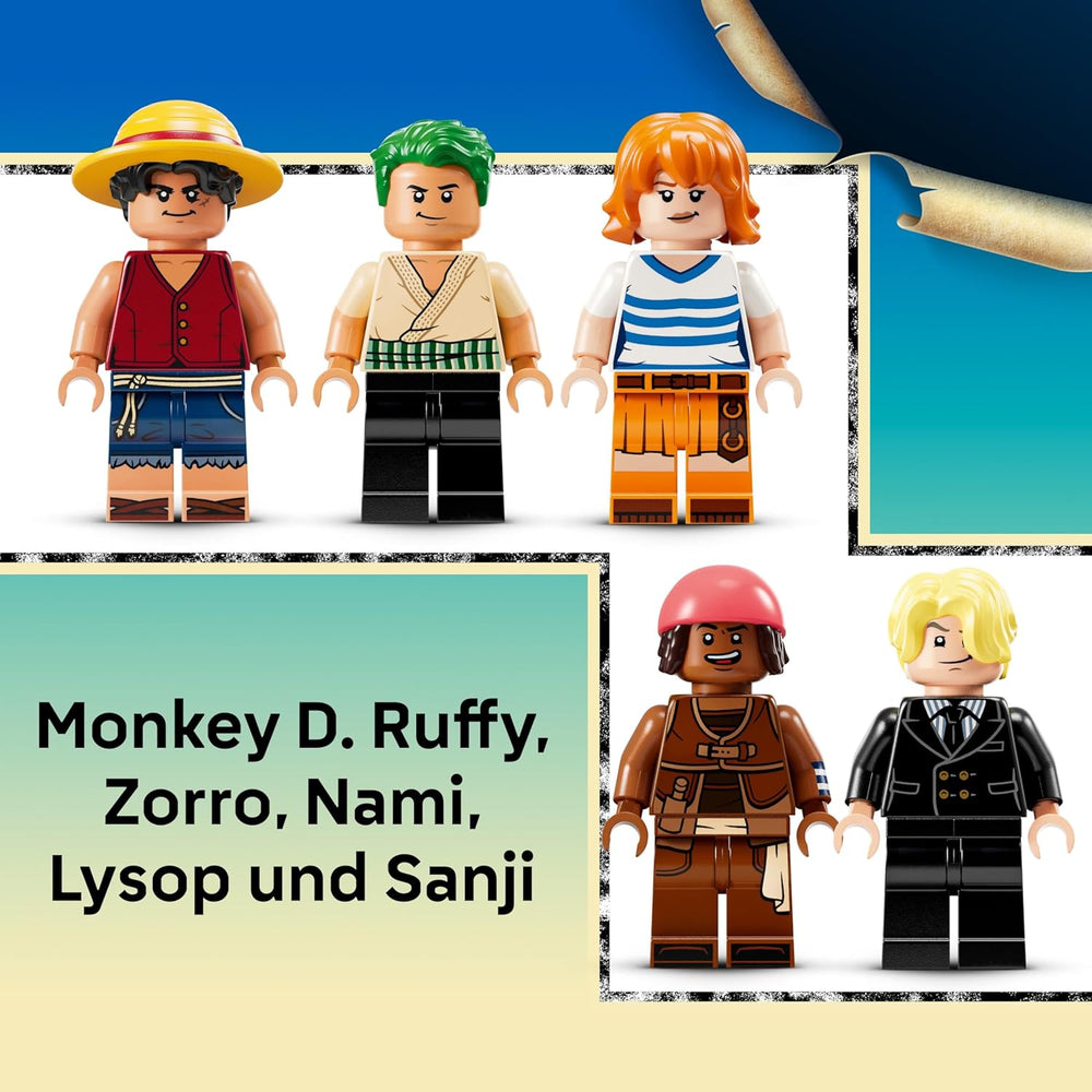 LEGO ONE PIECE - Das Piratenschiff Flying Lamb (Going Merry) - Juego de juegos con 5 minifiguras - incluido. Luffy, Zoro y Nami - Spielzeug zum Bauen - Geschenk für Jungen, Mädchen & Fans ab 10 Jahren - 75639