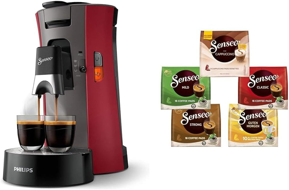 Espressor cu capsule Philips Senseo Select ECO, negru/pătat - alegere a intensității cafelei plus funcție de memorare, fabricat din plastic reciclat (CSA240/20)