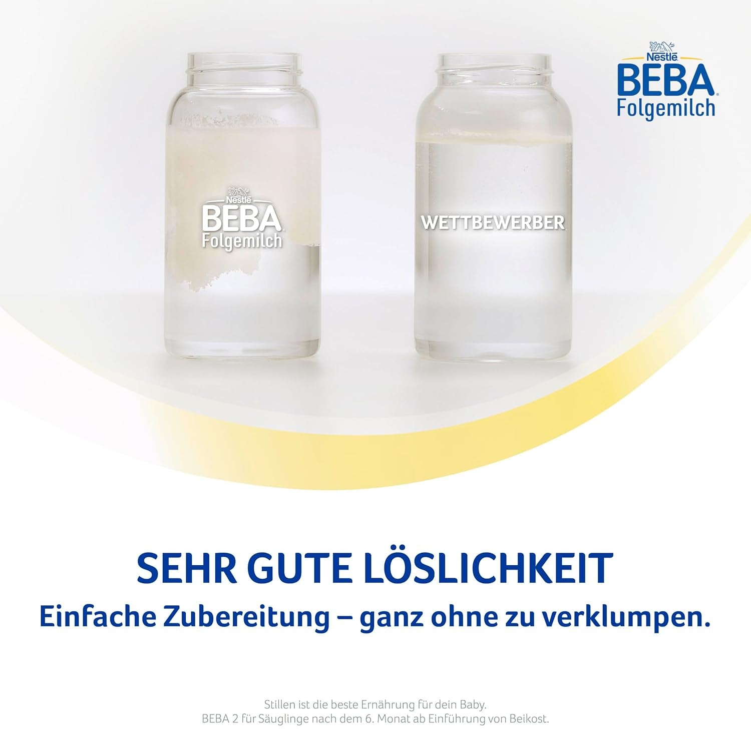 BEBA 2 - Leche de continuación a partir de los 6 meses, con complejo 5 HMO, contenido proteico adecuado a la edad, sin lactosa, sin aceite de palma, sin aceite de pescado, papilla, leche en polvo para bebés, paquete de 3 (3 x 800 g)